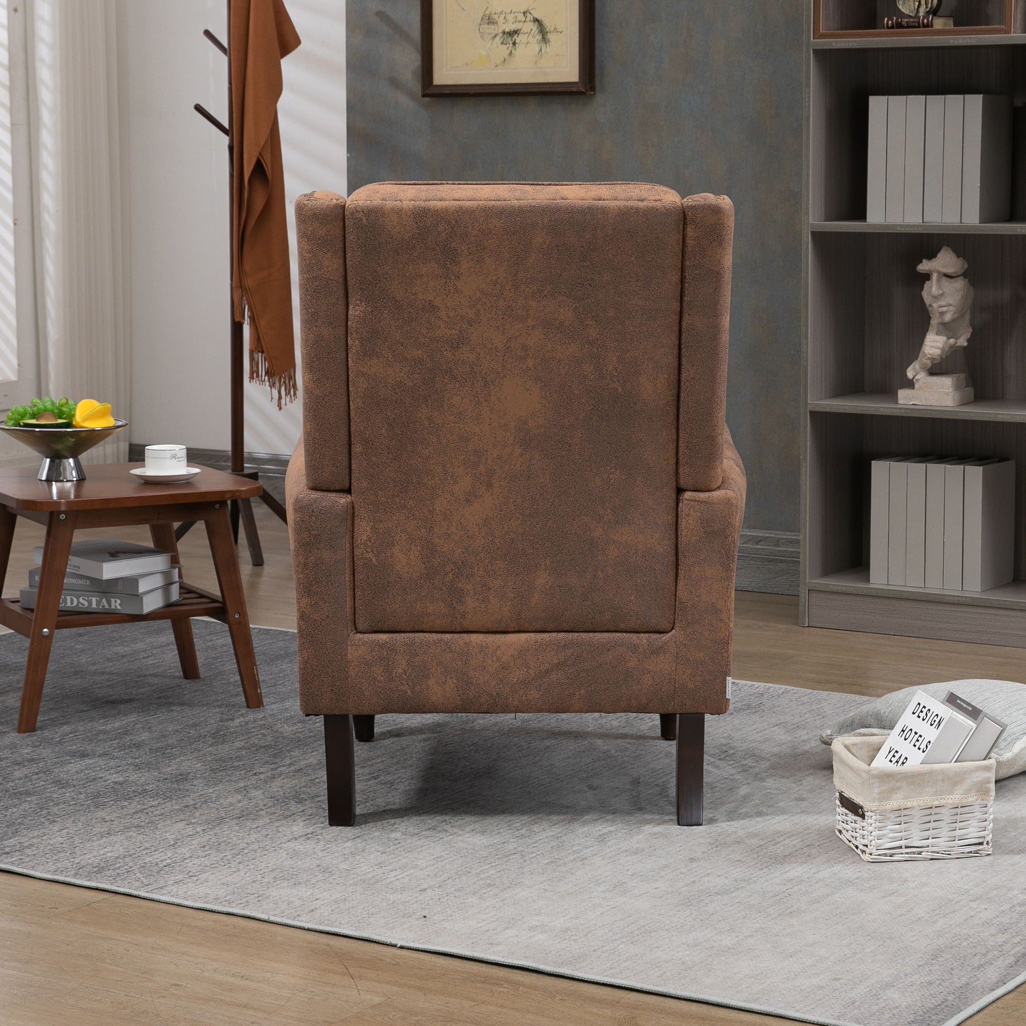 Modern Accent Armchair With Sturdy Wood Legs