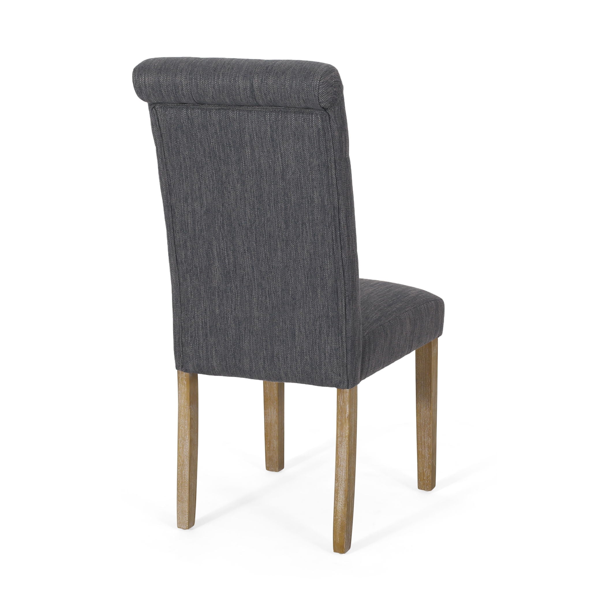Contemporary Dining Chair (Set of 2) With Button Tufted Design - Charcoal