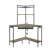 Deliz - Computer Desk With USB - Sand Gray
