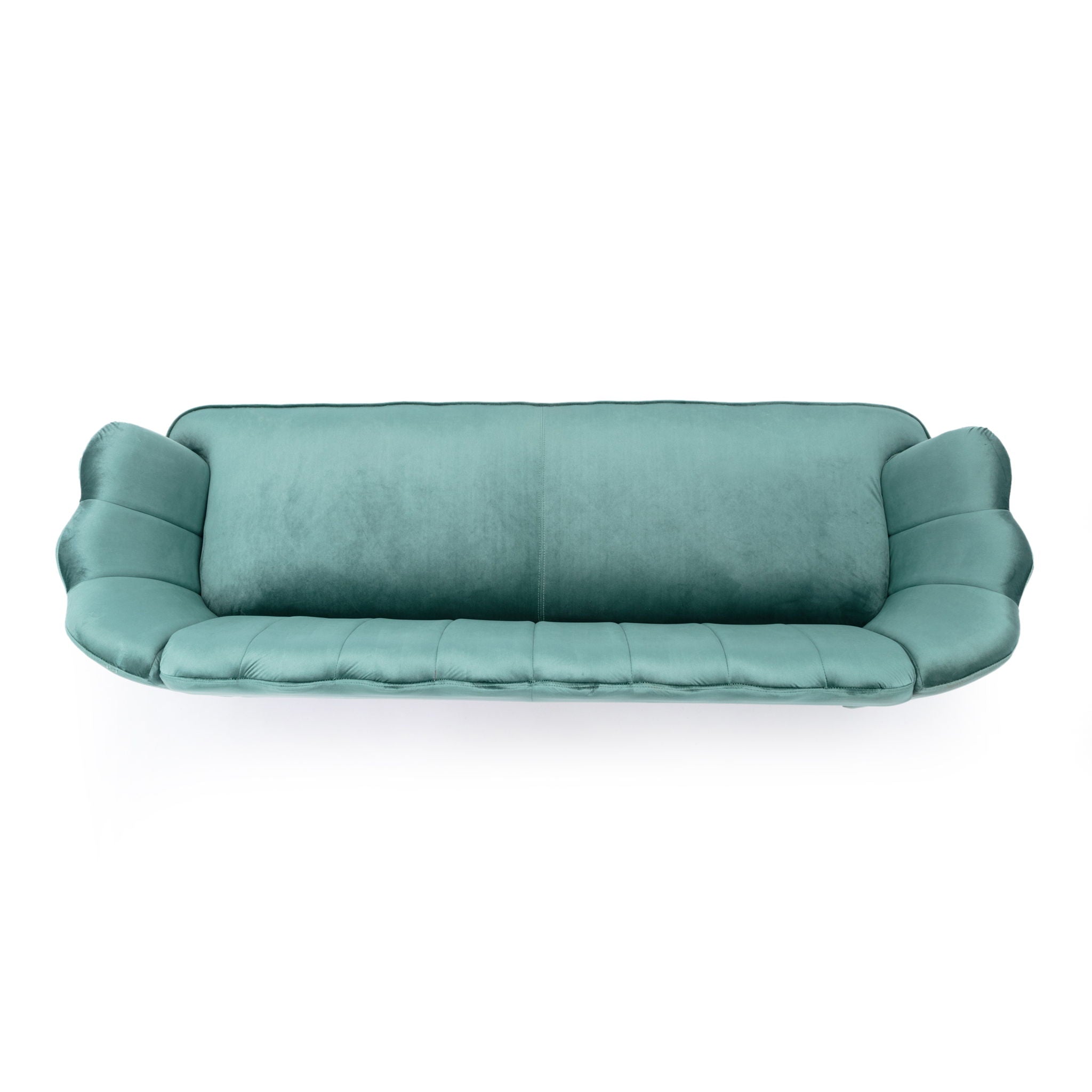Modern Glam 3 Seater Sofa With Velvet Texture