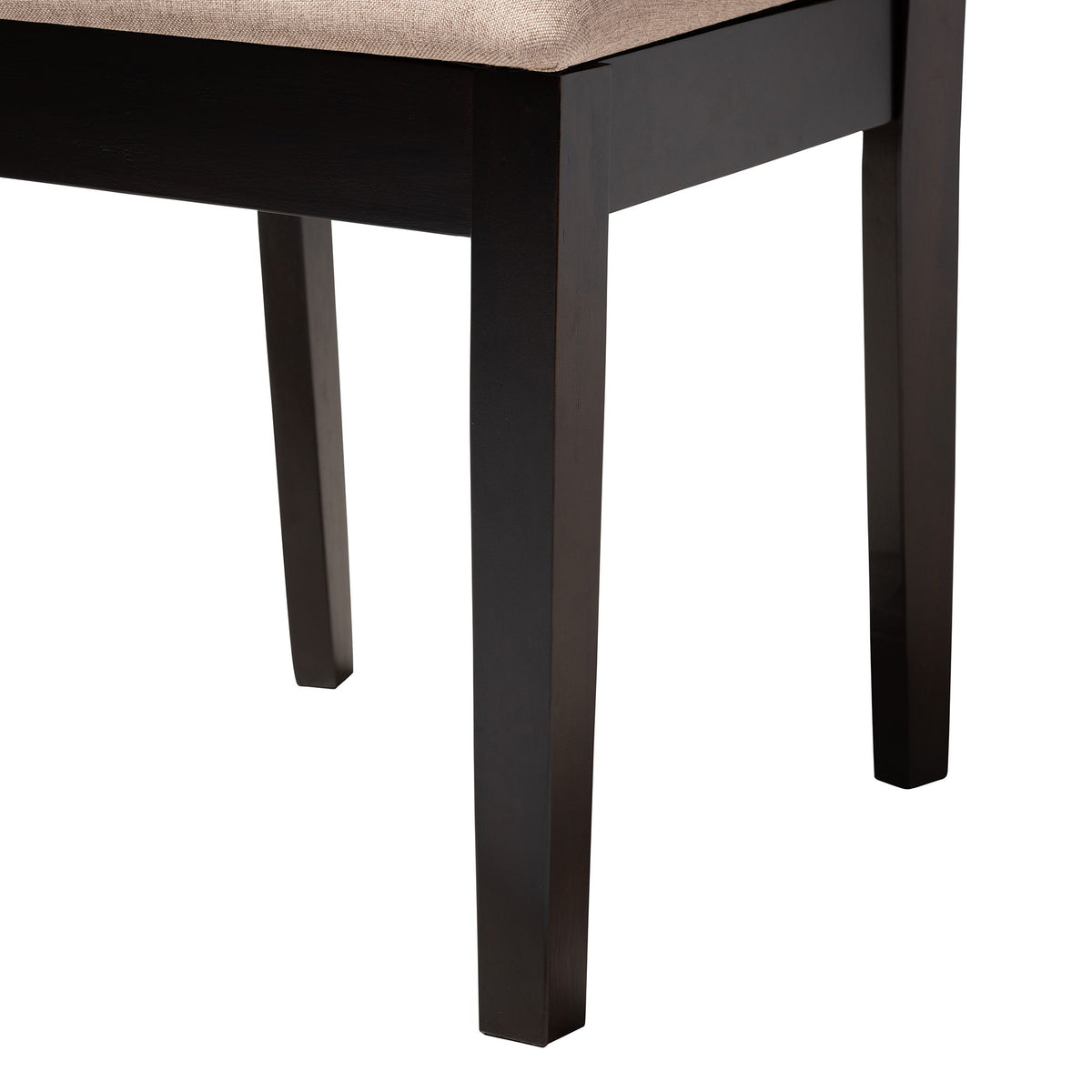 Sanne Modern Beige Fabric and Espresso Brown Finished Wood 5-Piece Dining Set