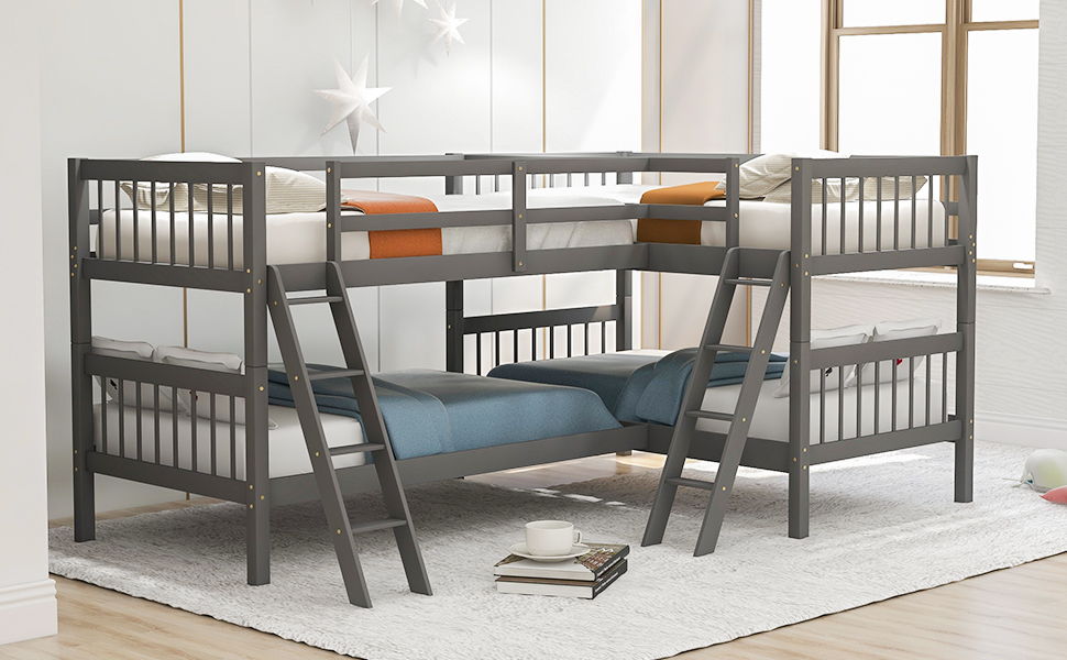 L Shaped Bunk Bed With Ladder