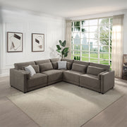ACME Rylie - Modular Wedge With 3 Pillows - Dark Gray | Meri Furniture