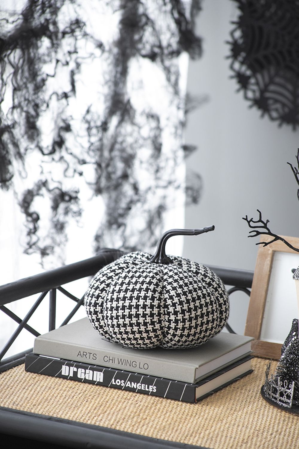 Pumpkin Decor, For Holiday Halloween Decoration - Black / White