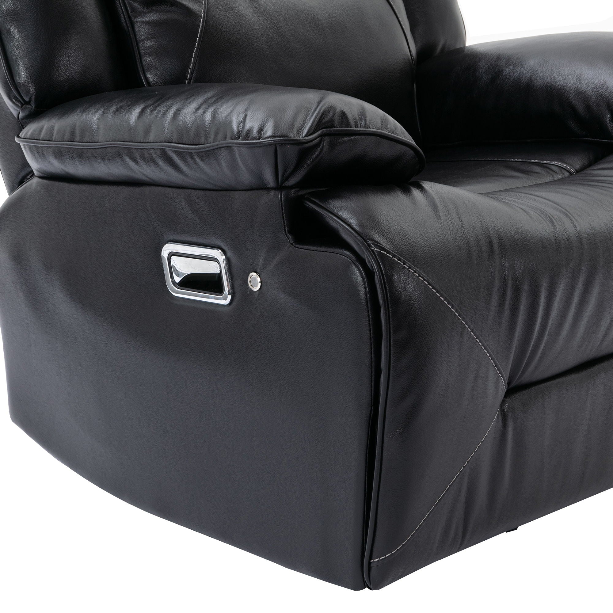 3 Seater Home Theater Recliner Manual Recliner Chair With A LED Light Strip Two Built-In Cup Holders For Living Room
