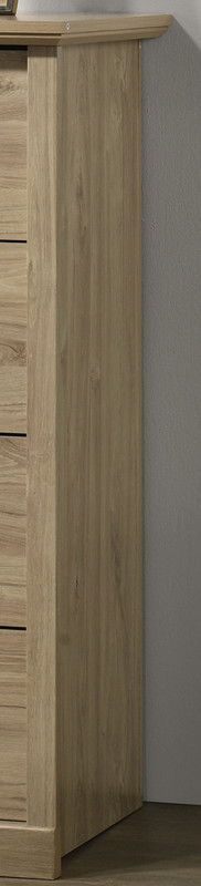 Elara 32"W Light Oak Finish 4-Drawer Chest with Black Handles