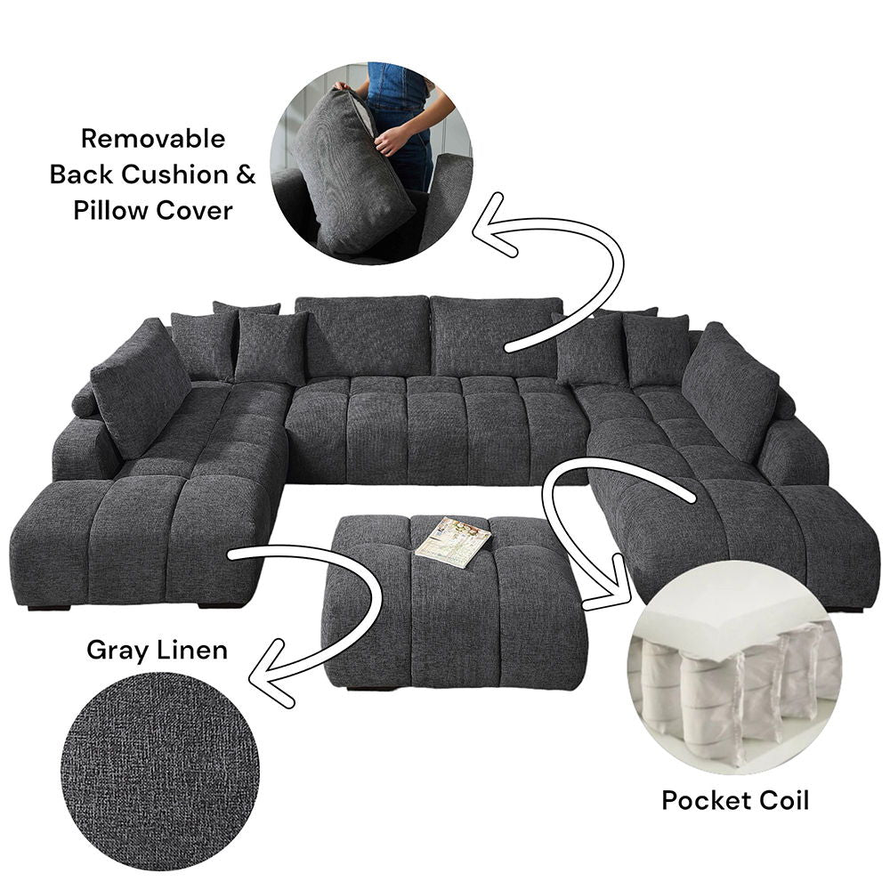 ACME Chosen - Sectional Sofa With 3 Pillows | Meri Furniture