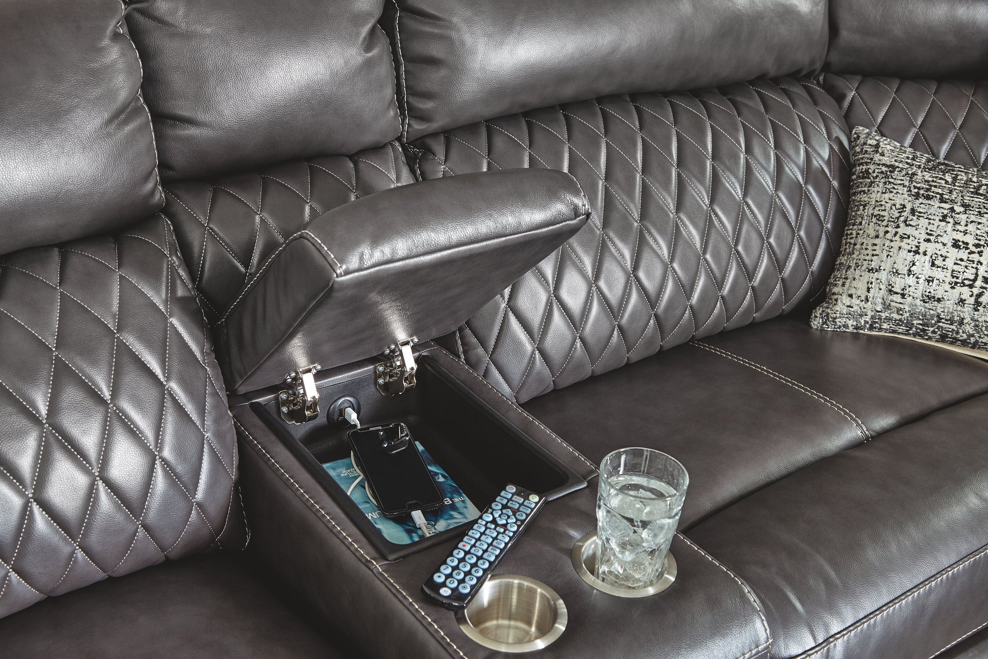 Signature Design by Ashley® Samperstone - Power Reclining Sectional | Meri Furniture