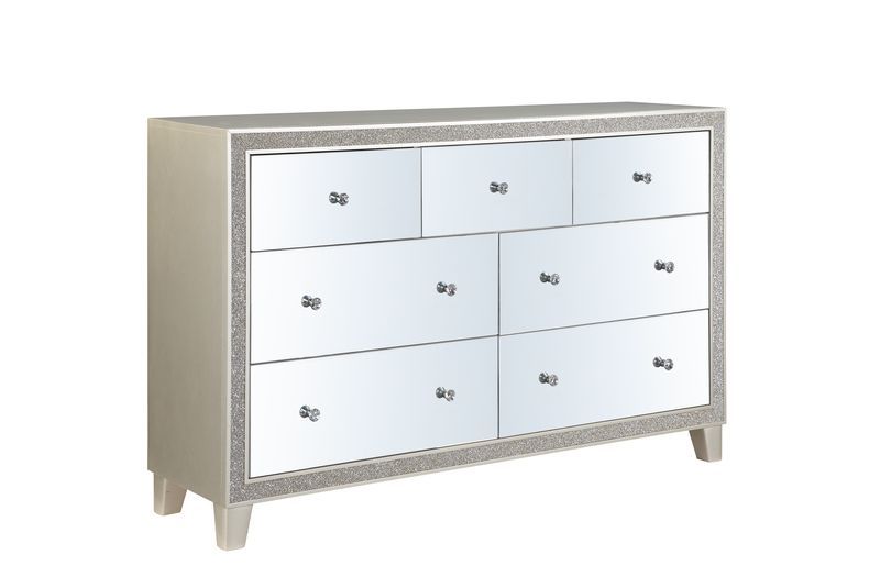 ACME Sliverfluff - Dresser - Mirrored & Champagne Finish | Meri Furniture