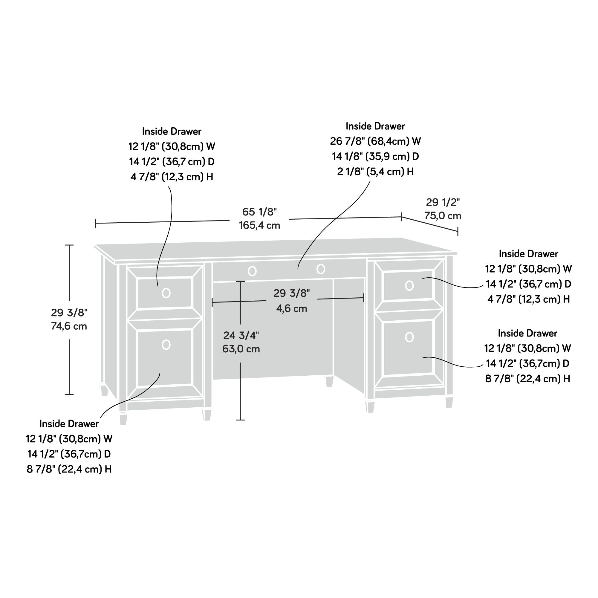 Edge Water Executive Desk Estate Black