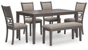 Signature Design by Ashley® Wrenning - Gray - Dining Room Table Set (Set of 6) | Meri Furniture