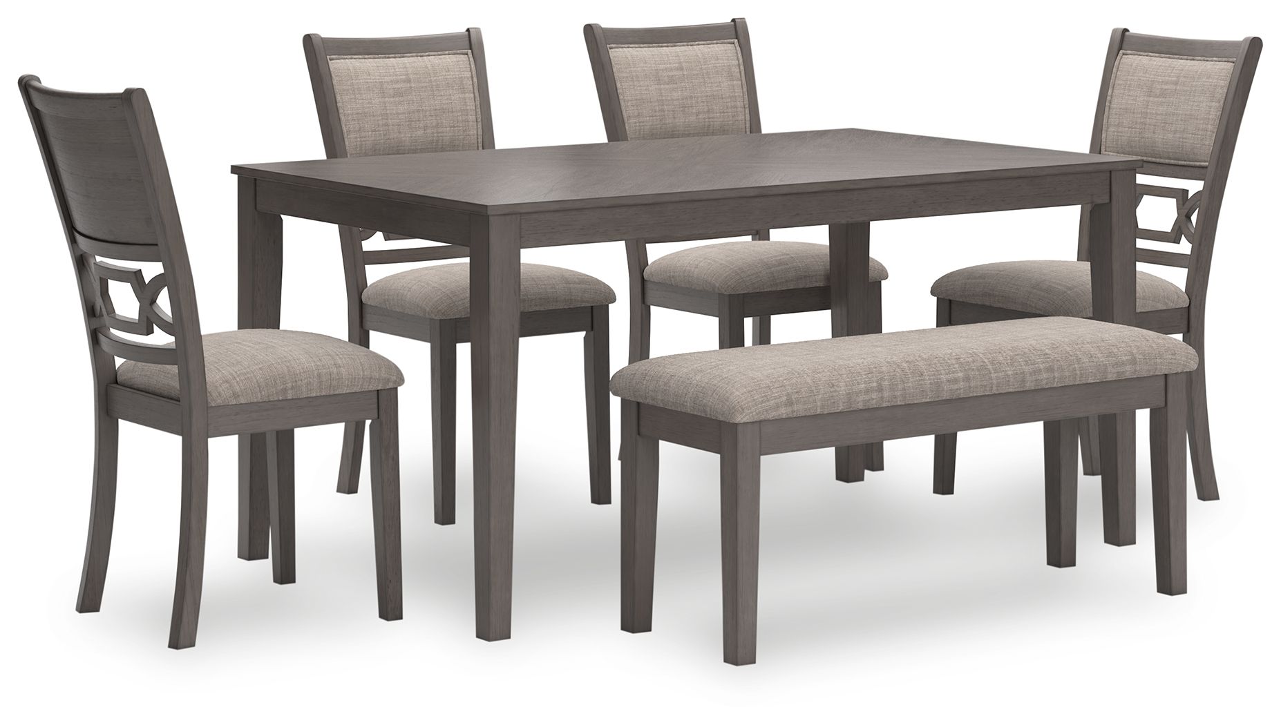 Signature Design by Ashley® Wrenning - Gray - Dining Room Table Set (Set of 6) | Meri Furniture