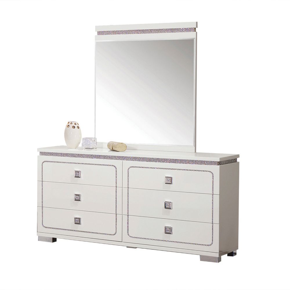 ACME Valentina - Mirror - White High Gloss | Meri Furniture