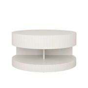 Round Coffee Table With Storage, Vertical Stripe Design