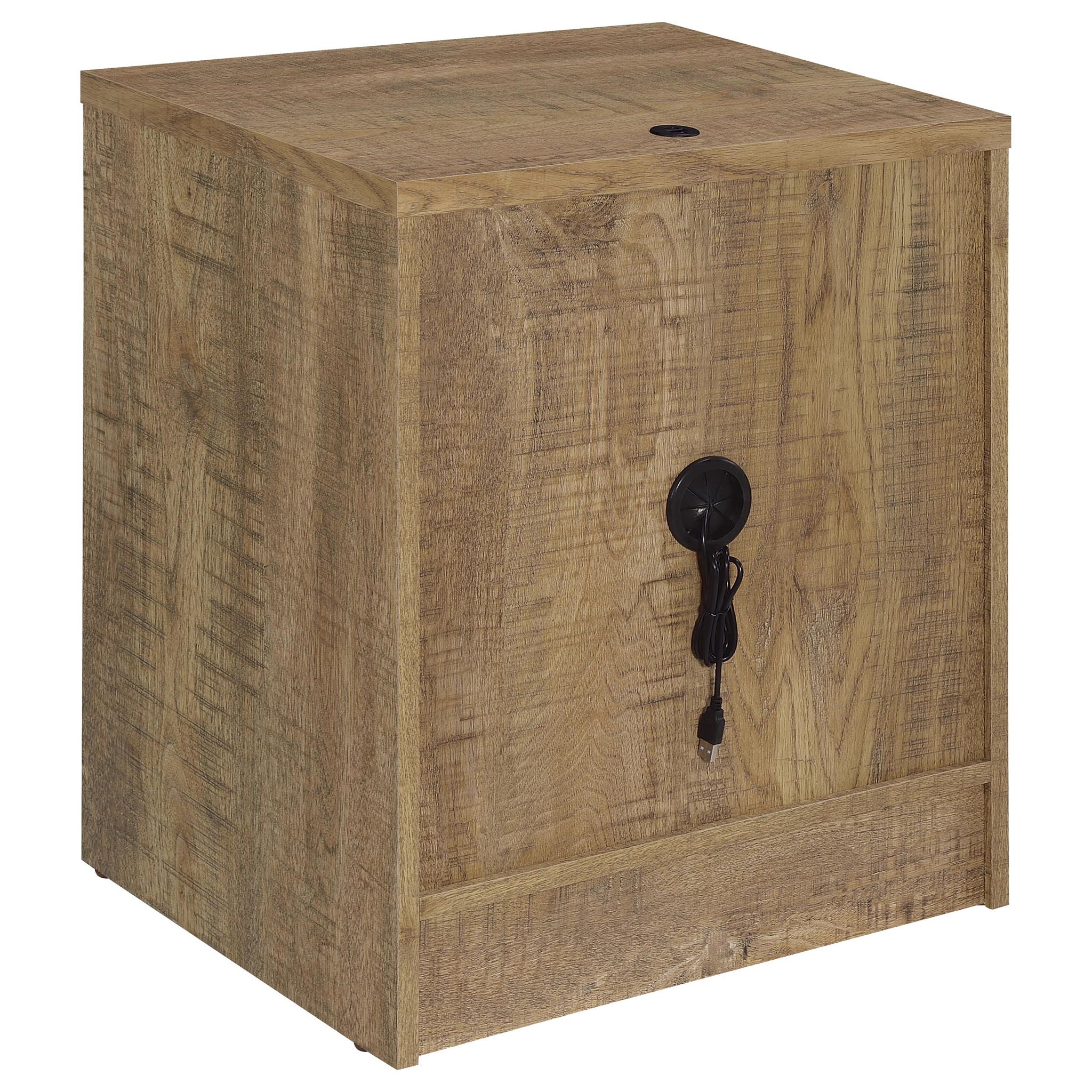 Transitional Nightstand With Dual USB Charging And Motion Sensor Light