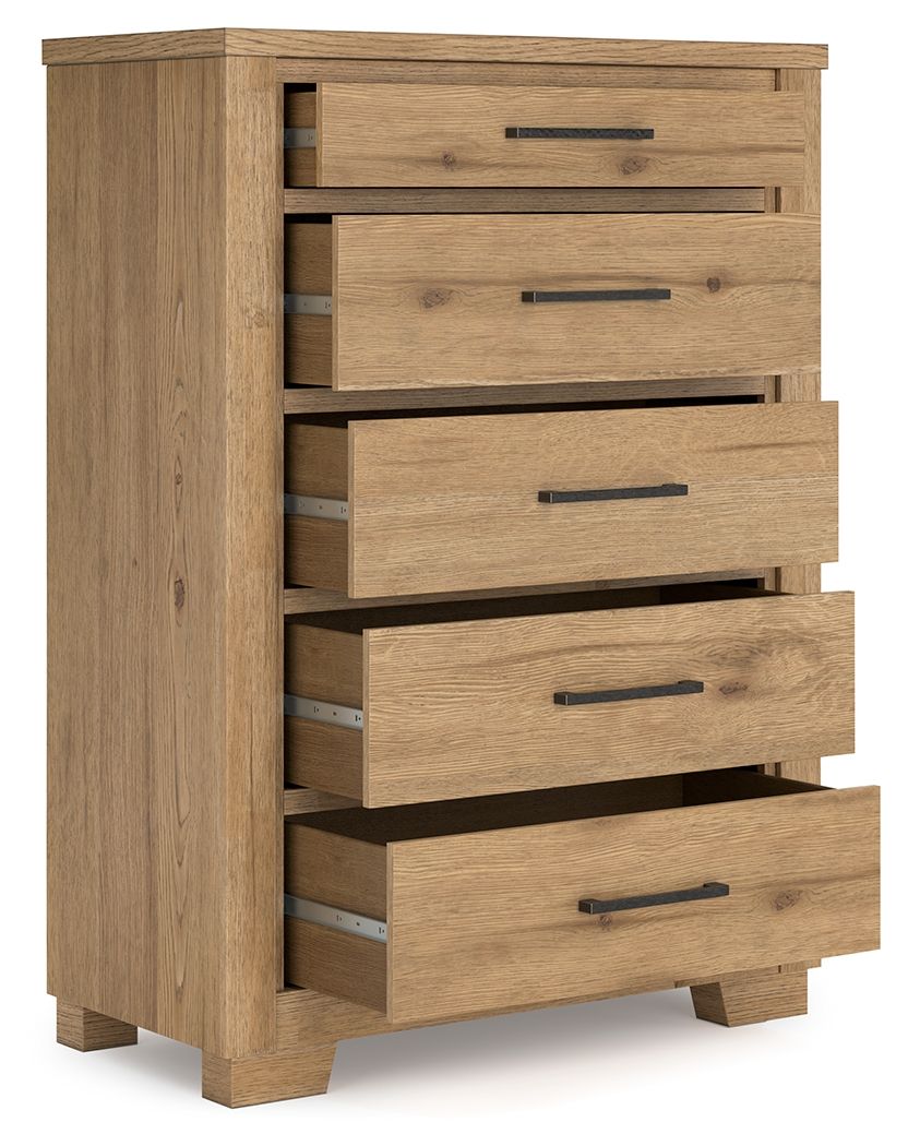Signature Design by Ashley® Galliden - Light Brown - Five Drawer Chest | Meri Furniture