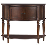 Brenda - 2 Door Demilune Wood Entryway Console Table - Brown