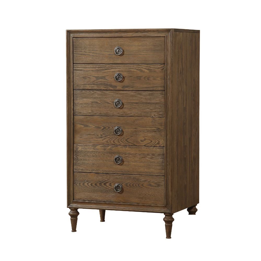 ACME Drawer: GLIDE Side Metal (Full Ext/Ball Bearing), DT English Front & Back, Felt-Lined Top Drawer, Hdw: Handle Metal • Wooden Turned/Tapered Leg: 7"H (166mm) | Meri Furniture