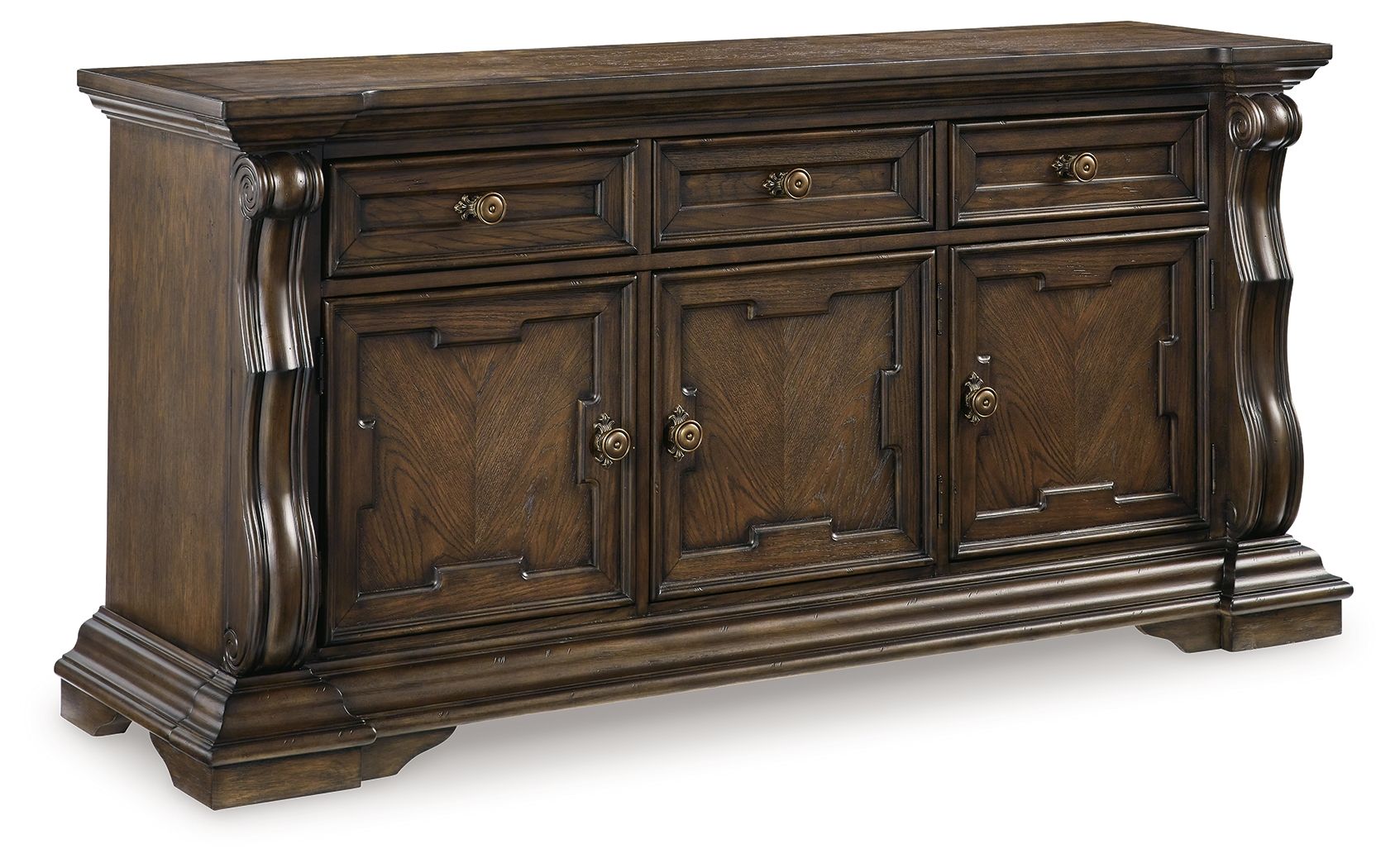 Signature Design by Ashley® Maylee - Dark Brown - Dining Room Buffet | Meri Furniture