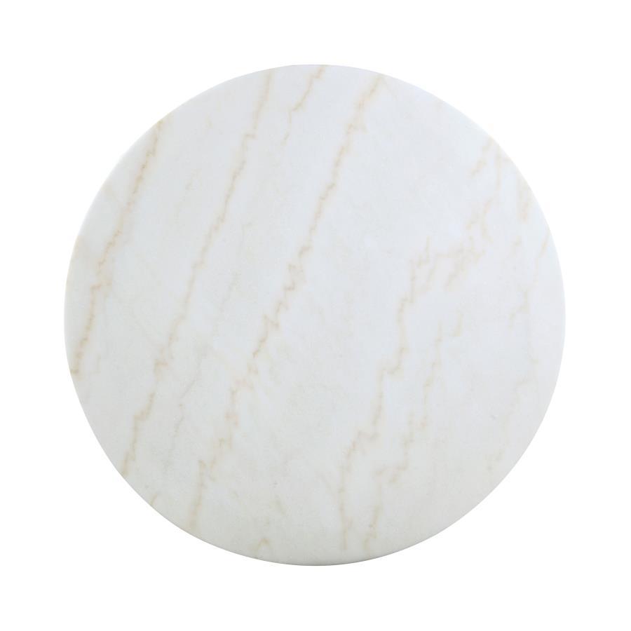 Coaster Fine Furniture Kella - Round Marble Top Dining Table - White Marble | Meri Furniture