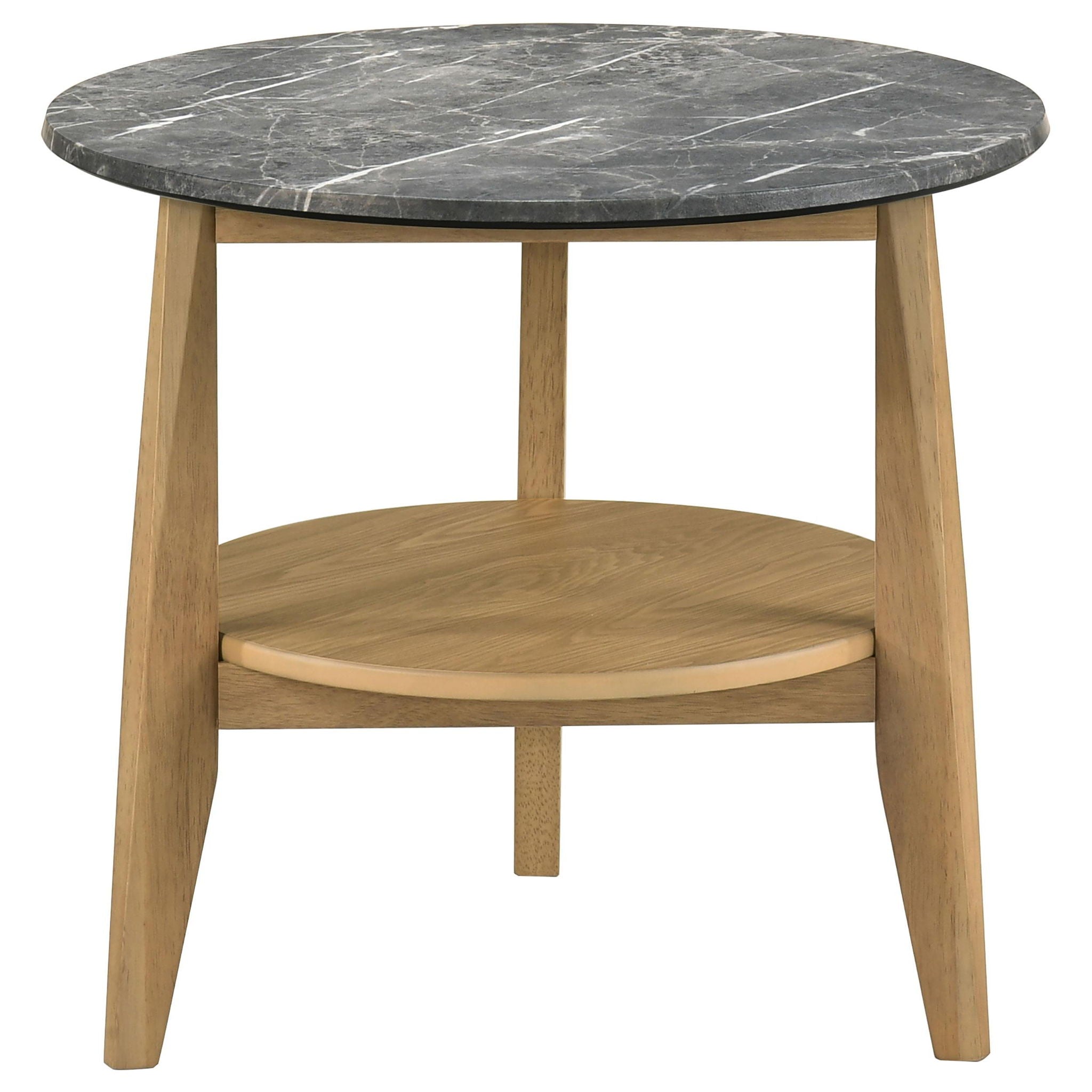 Bradley 2-Piece Round SmartTop Coffee Table Set Grey and Natural