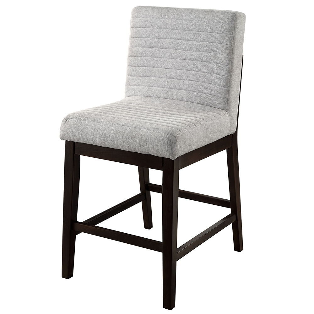 Edwyn - Counter Height Chair Set of 2) - Gray Linen & Espresso