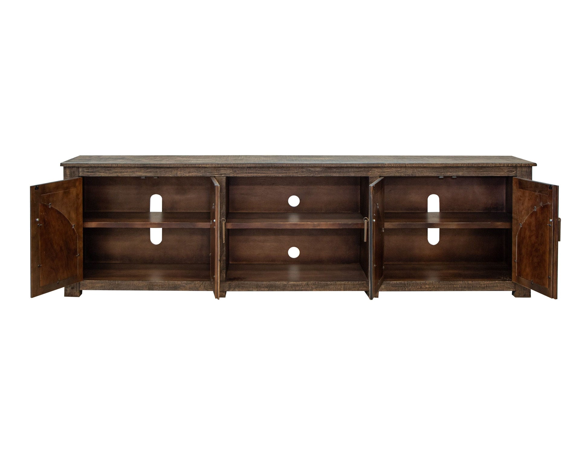 International Furniture Direct Blackburn - TV Stand - Charred Brown | Meri Furniture