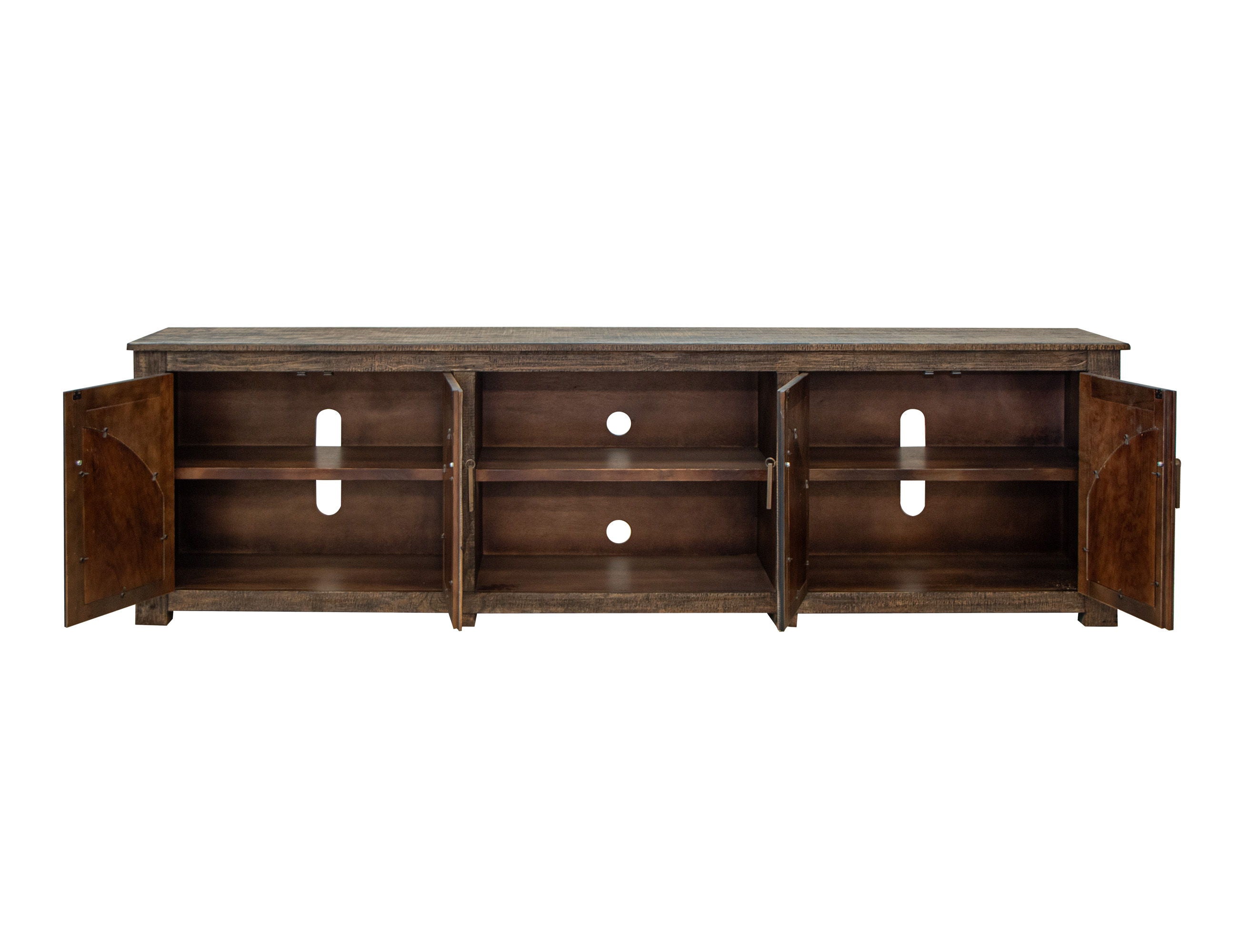 International Furniture Direct Blackburn - TV Stand - Charred Brown | Meri Furniture