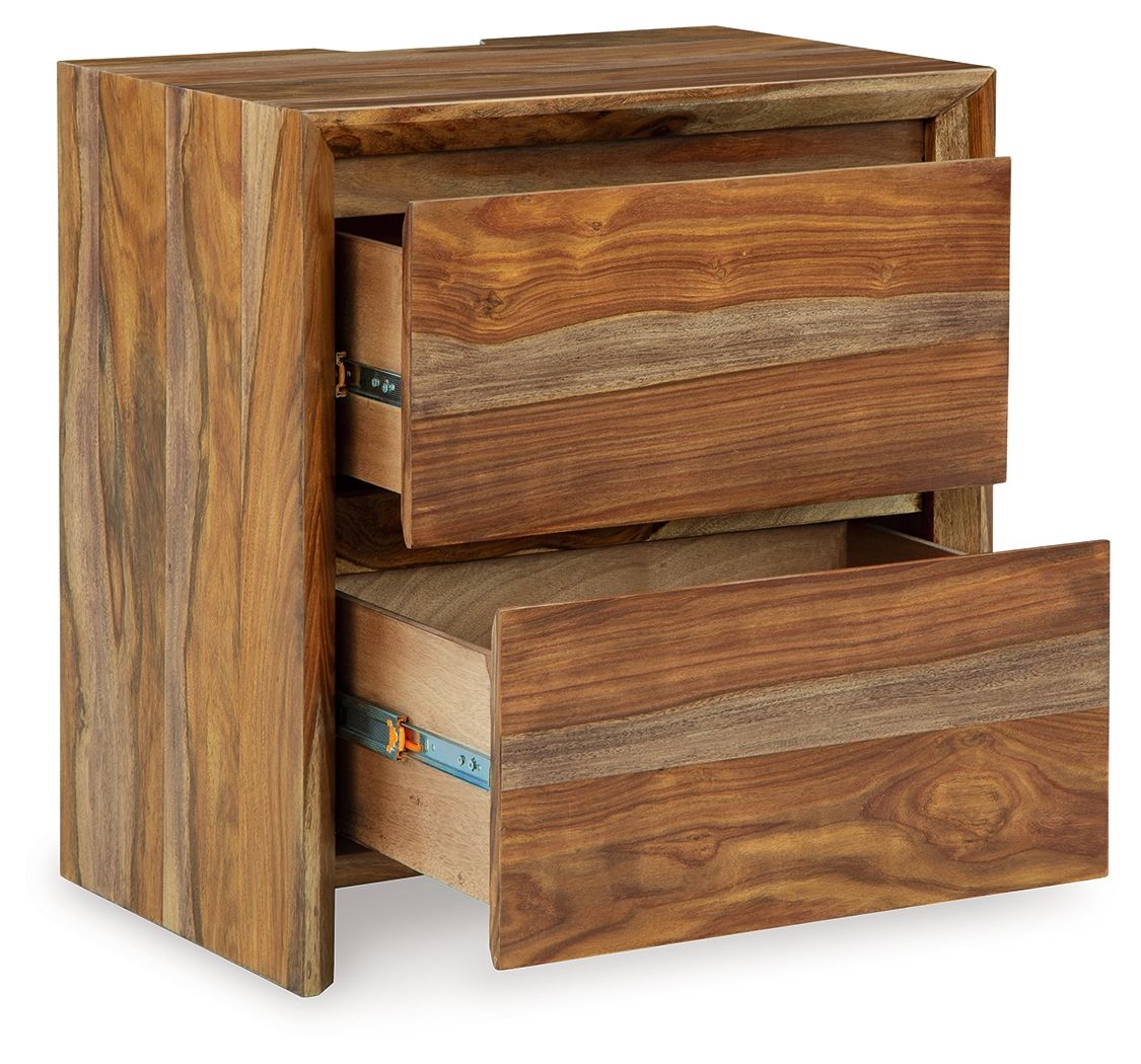 Signature Design by Ashley® Dressonni - Brown - Two Drawer Night Stand | Meri Furniture