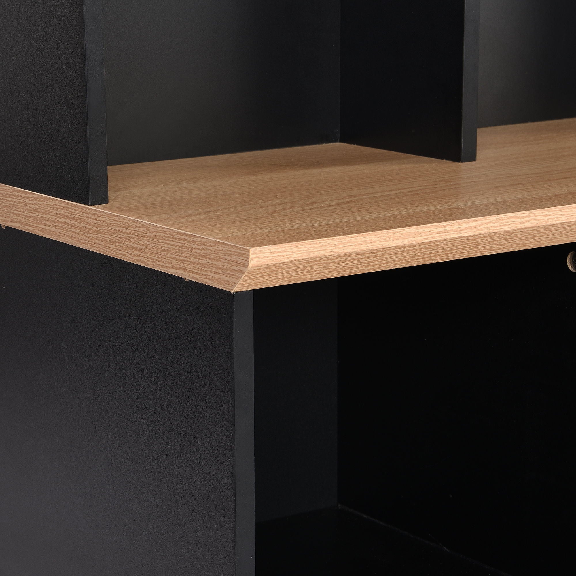 Minimalist Shoe Cabinet With Cube Storage & Shelves