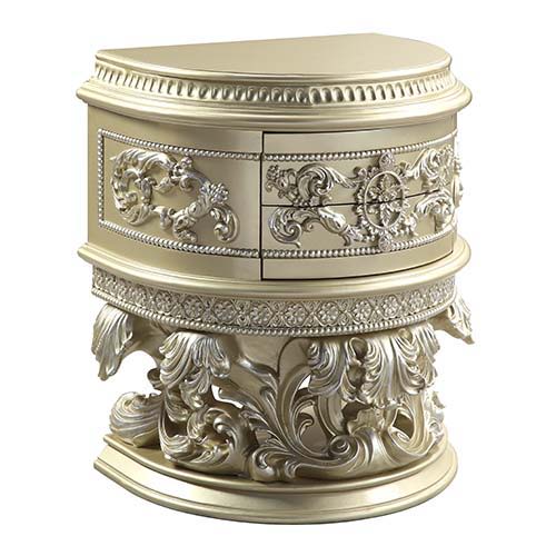 ACME Vatican - Nightstand - Champagne Silver Finish | Meri Furniture