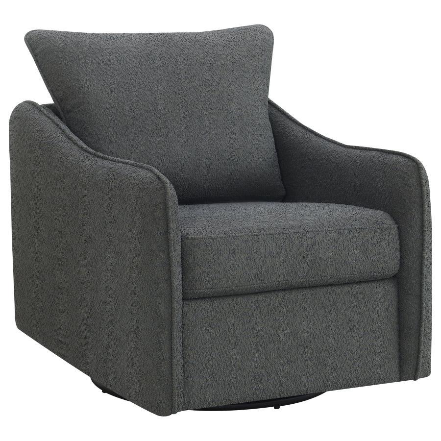 Coaster Fine Furniture Madia - Upholstered Sloped Arm Swivel Glider Chair - Charcoal | Meri Furniture