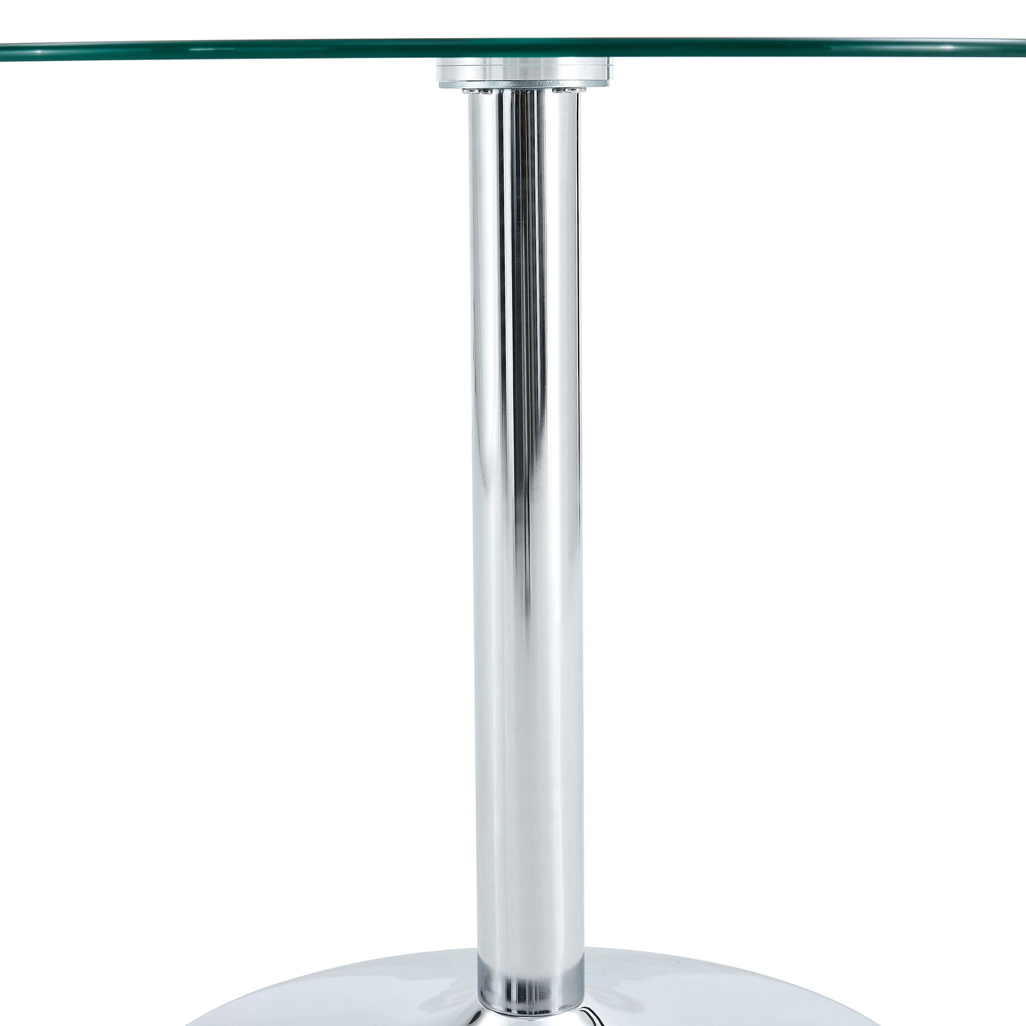 Modern Minimalist Round Dining Table With Glass Top