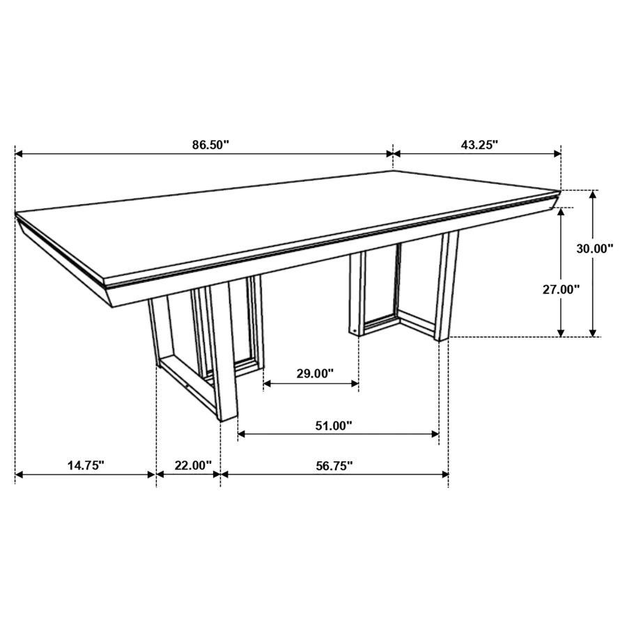 Coaster Fine Furniture Kelly - Rectangular Wood Dining Table - Dark Gray | Meri Furniture