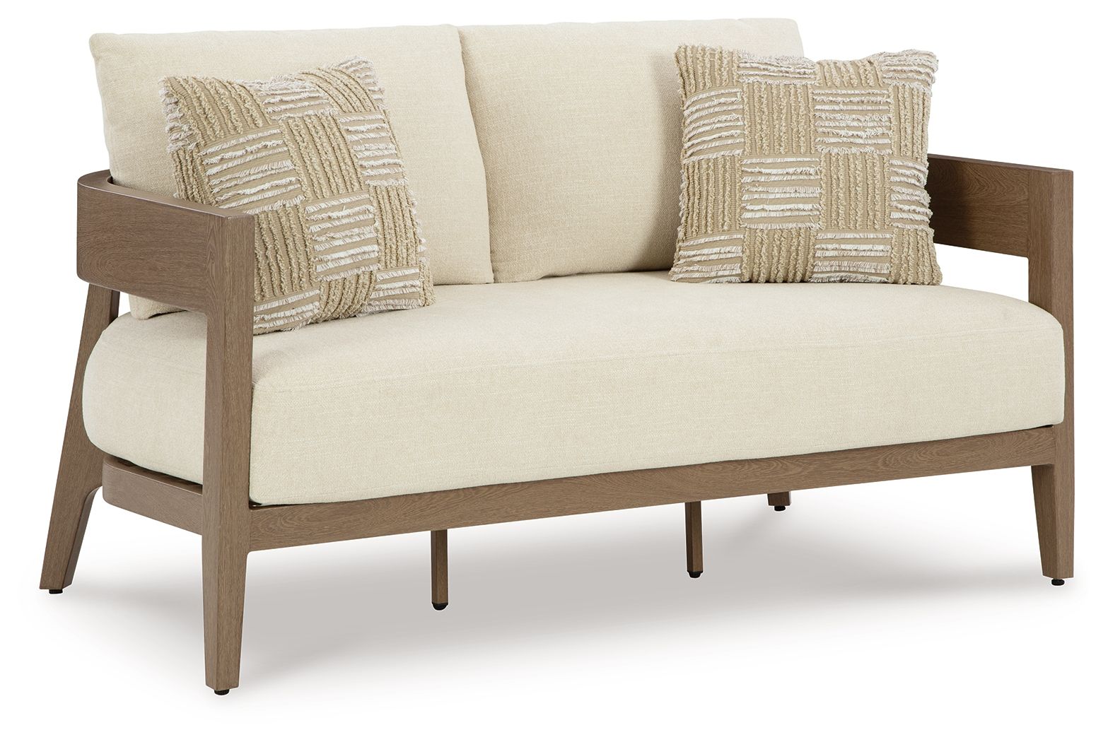 Signature Design by Ashley® Serene Bay - Dark Brown / White - Loveseat With Cushion | Meri Furniture
