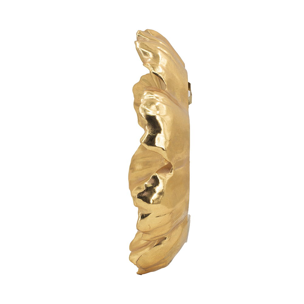 Rose Hanging Resin Wall Accents (Set of 2) - Gold