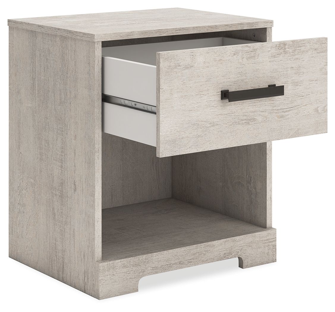 Signature Design by Ashley® Shawburn - Whitewash - One Drawer Night Stand | Meri Furniture