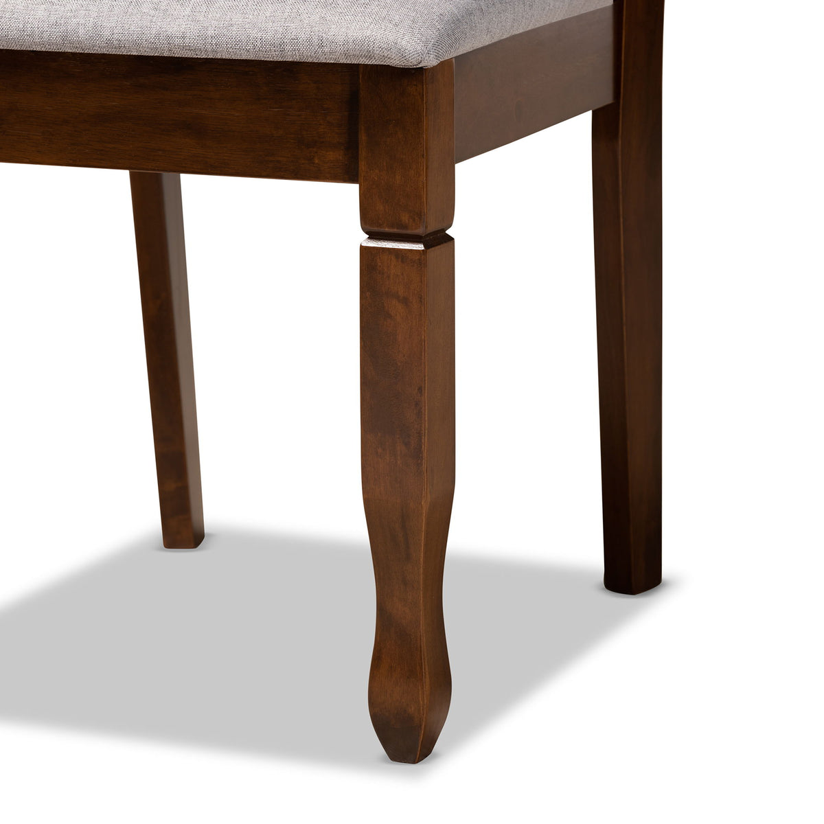 Lanier Modern and Contemporary Grey Fabric Upholstered and Walnut Brown Finished Wood 5-Piece Dining Set