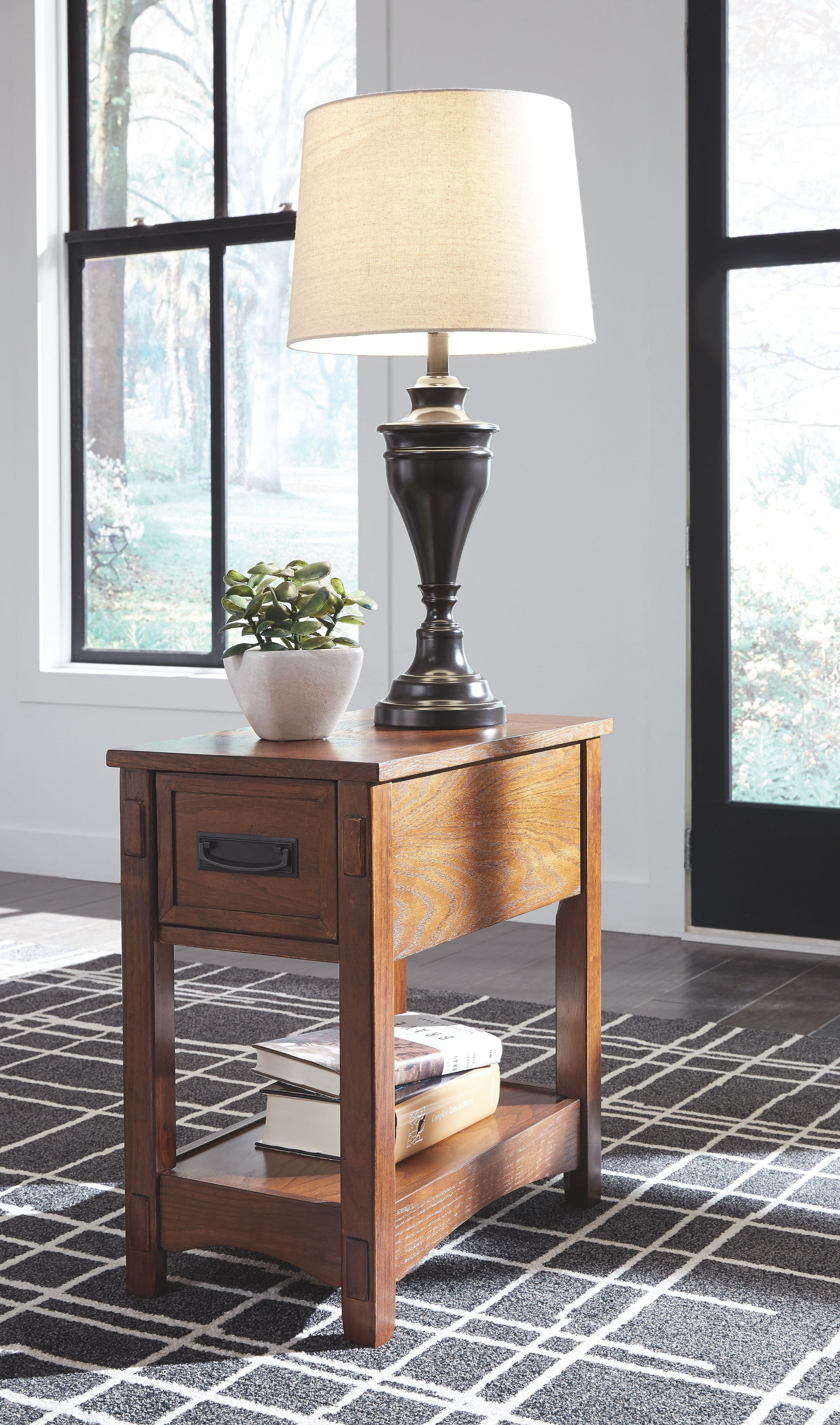 Signature Design by Ashley® Breegin - Brown - Chair Side End Table - 1 Drawer | Meri Furniture