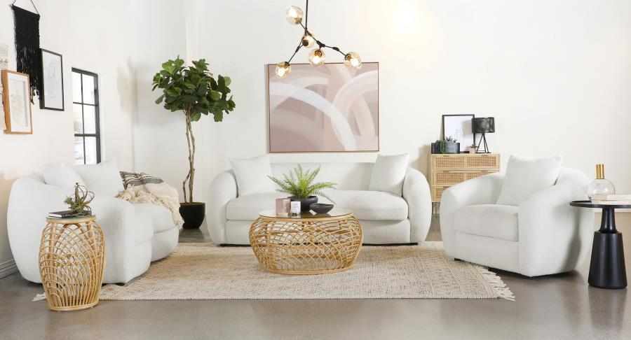 Coaster Fine Furniture Isabella - Faux Sheepskin Upholstered Sofa Set | Meri Furniture
