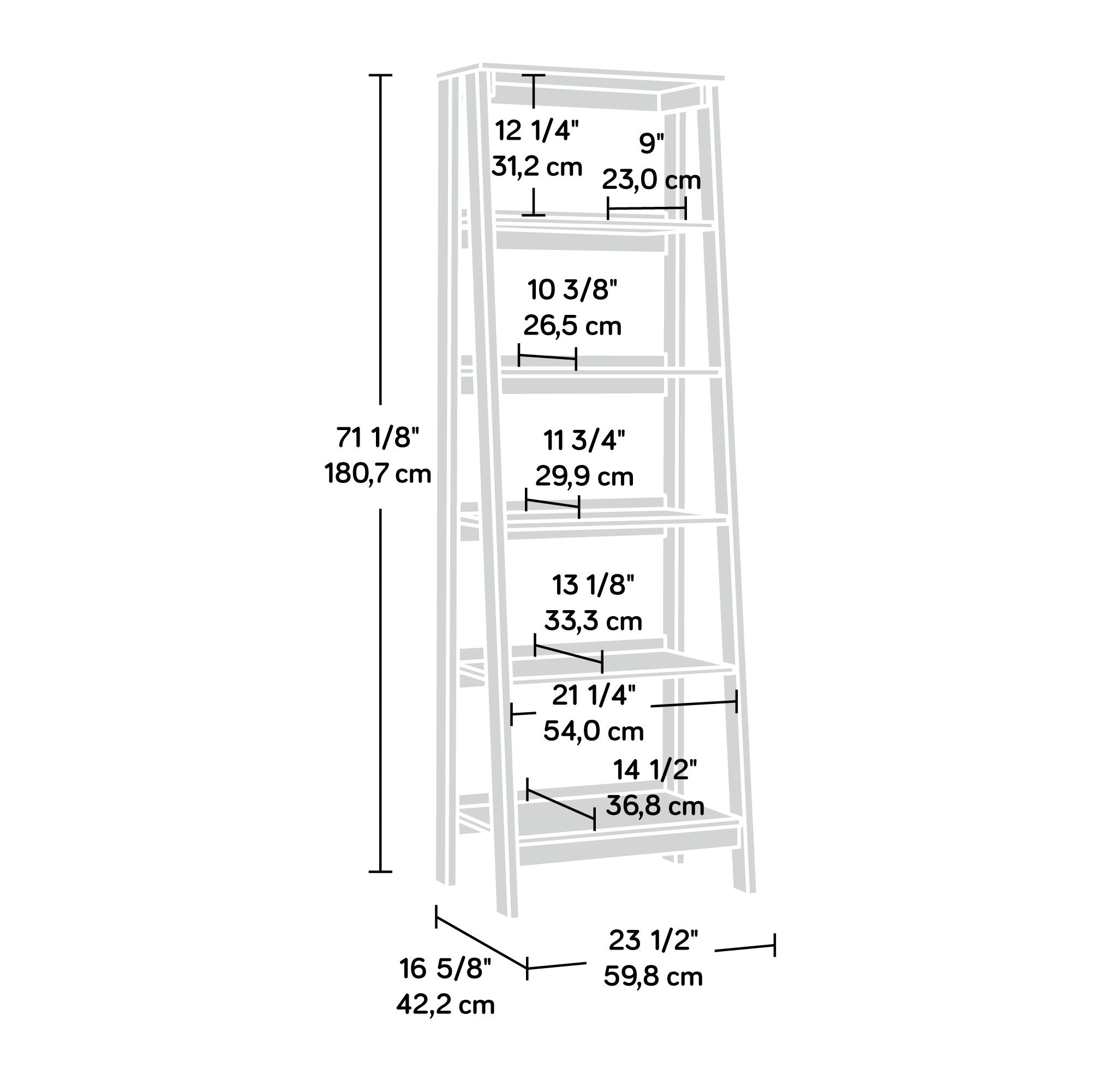 5-Shelf Bookcase Chalked Chestnut