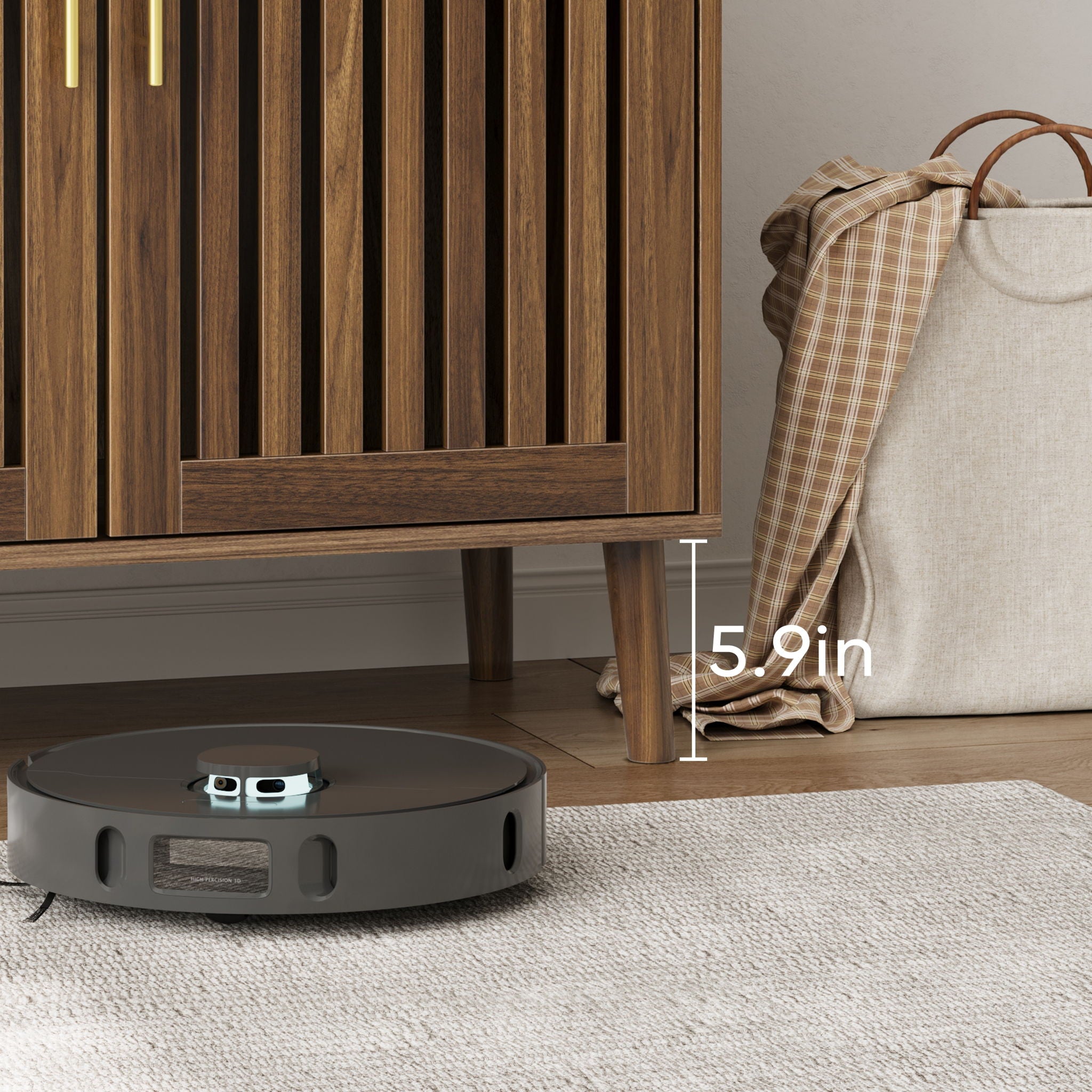 Grille Striped Sideboard Buffet Cabinet With Storage