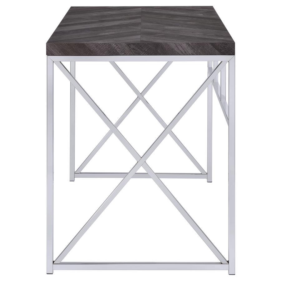 Coaster Fine Furniture Grimma - Writing Office Desk - Rustic Gray And Chrome | Meri Furniture