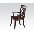 ACME Keenan - Chair (Set of 2) - Brown Microfiber & Dark Walnut | Meri Furniture