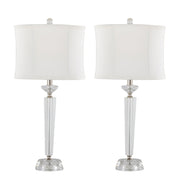 Diamond - Torch Contemporary Crystal Table Lamp (Set of 2) - Clear / Off White / Polished Nickel