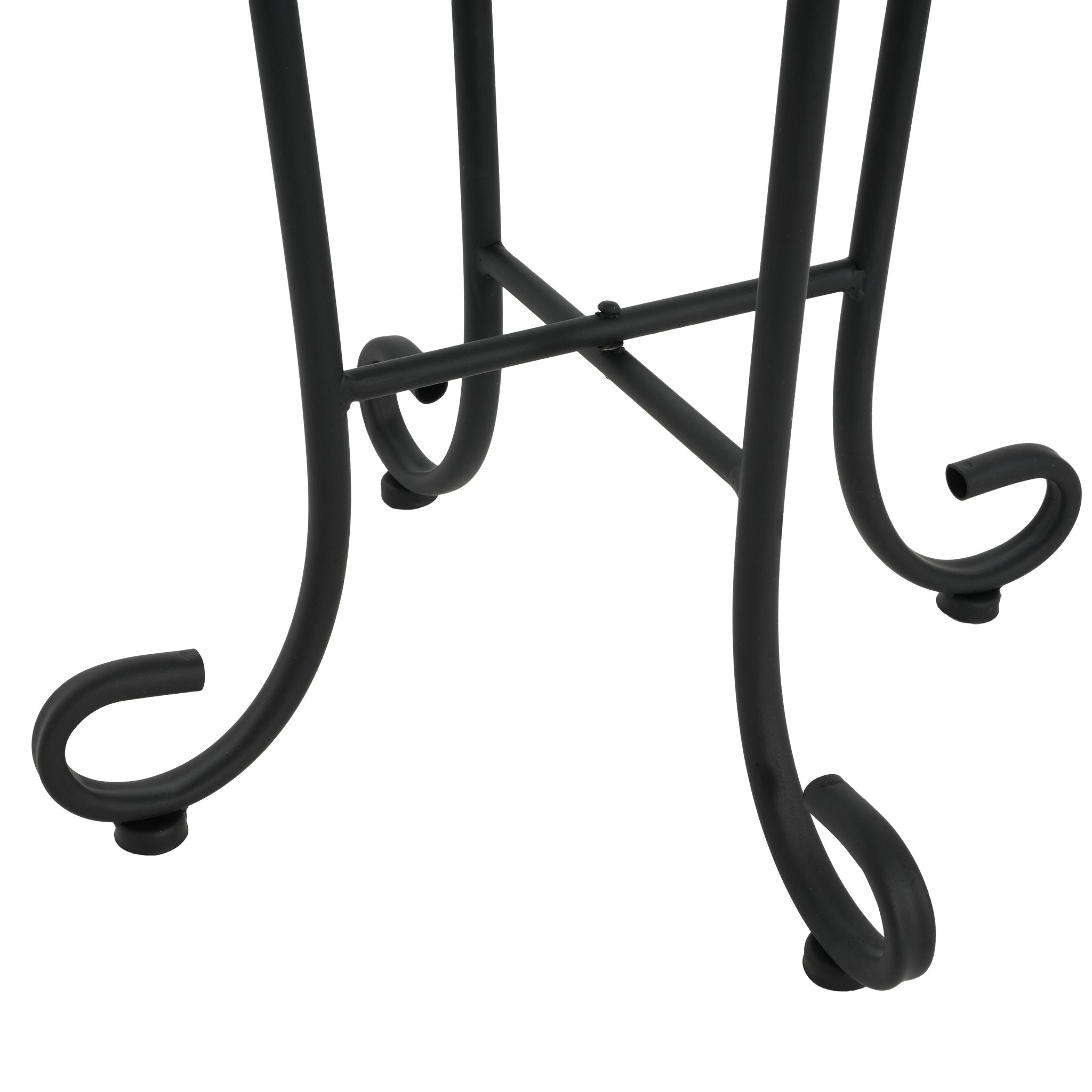 French Country Patio Side Table With Vibrant Tile Top