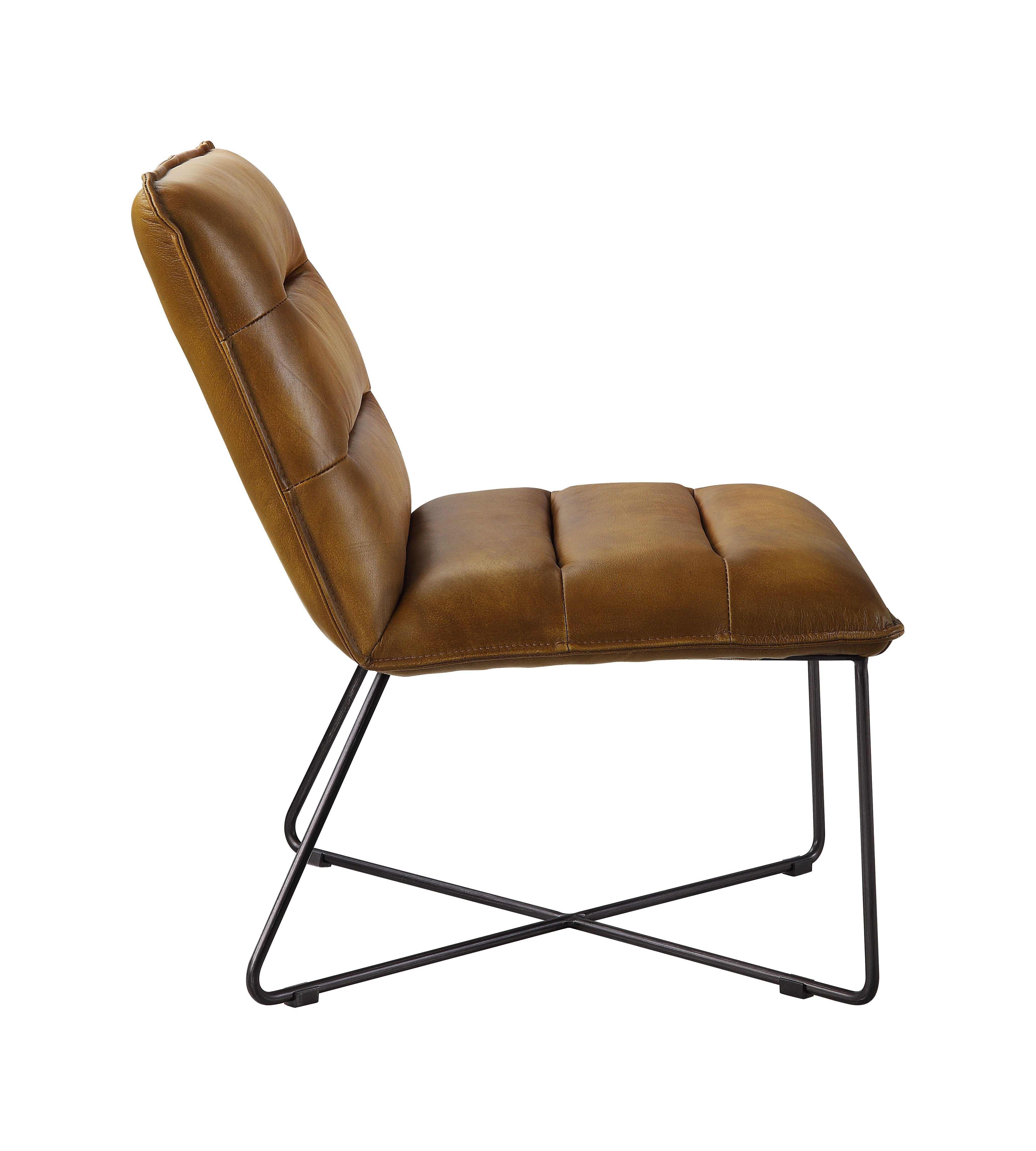ACME Balrog - Accent Chair - Saddle Brown Top Grain Leather | Meri Furniture