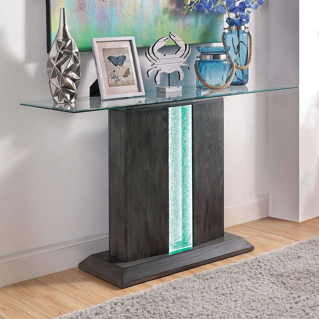 Furniture of America Rhyl - Sofa Table - Gray | Meri Furniture
