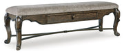 Signature Design by Ashley® Maylee - Dark Brown - Upholstered Storage Bench | Meri Furniture