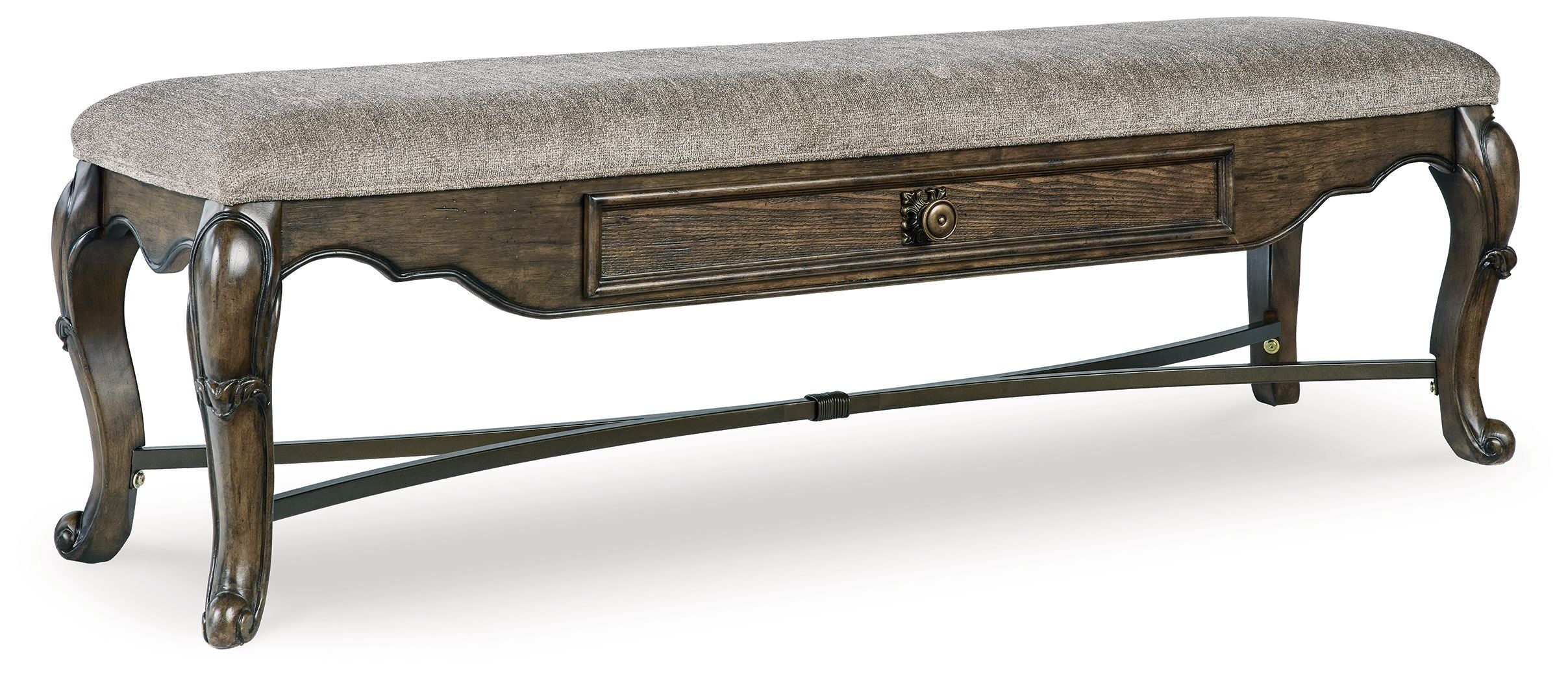 Signature Design by Ashley® Maylee - Dark Brown - Upholstered Storage Bench | Meri Furniture